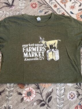 Market Square Farmers' Market Knoxville TN Olive Green Short Sleeve Tee